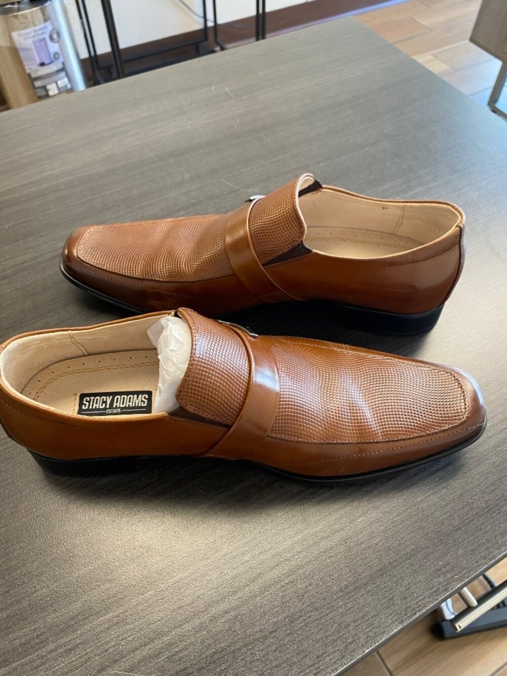 Stacy Adams Mens Beau Bit Perforated Leather Loafer Tan Size 7.5M Pre Owned